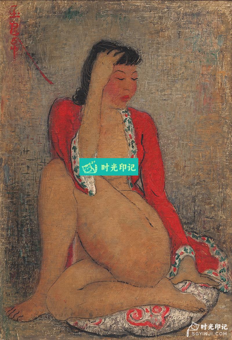 04潘玉良-红衣盘坐女子#MH093.jpg