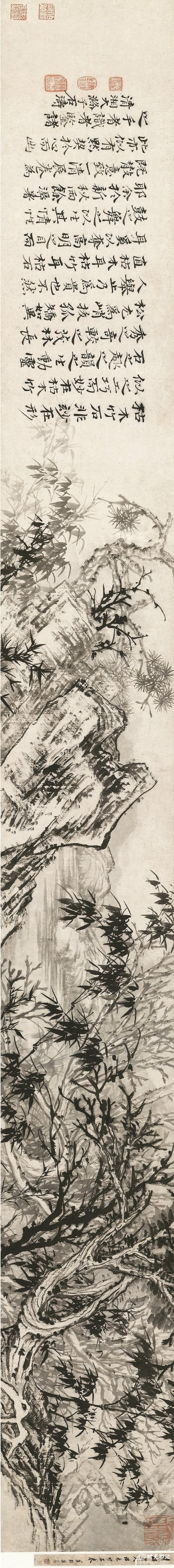 清-石涛-枯木竹石图卷22x203.jpg