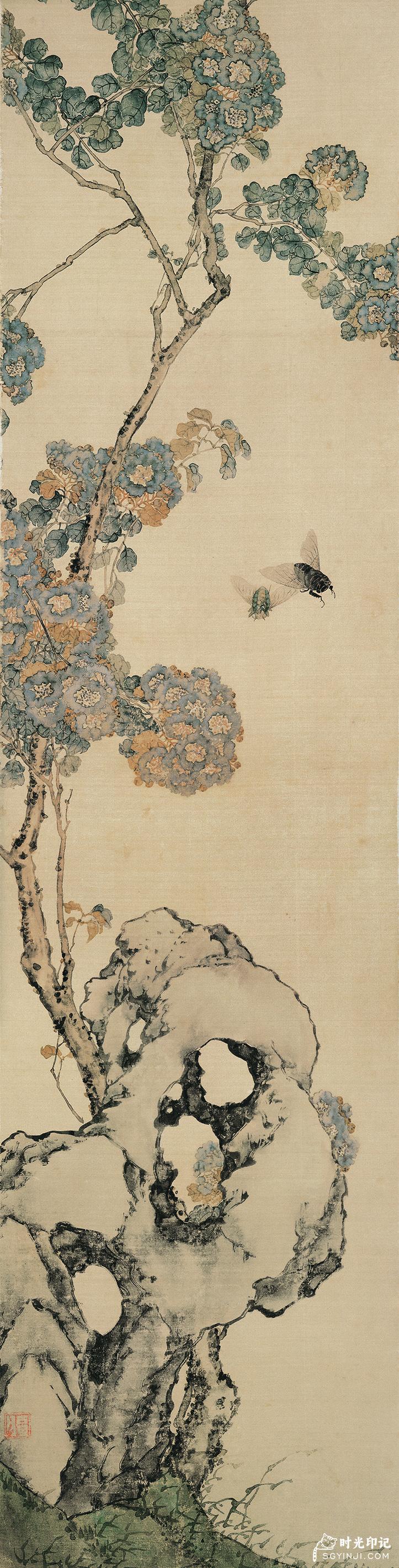 清-居廉-花卉四屏之四纸本100x25.jpg